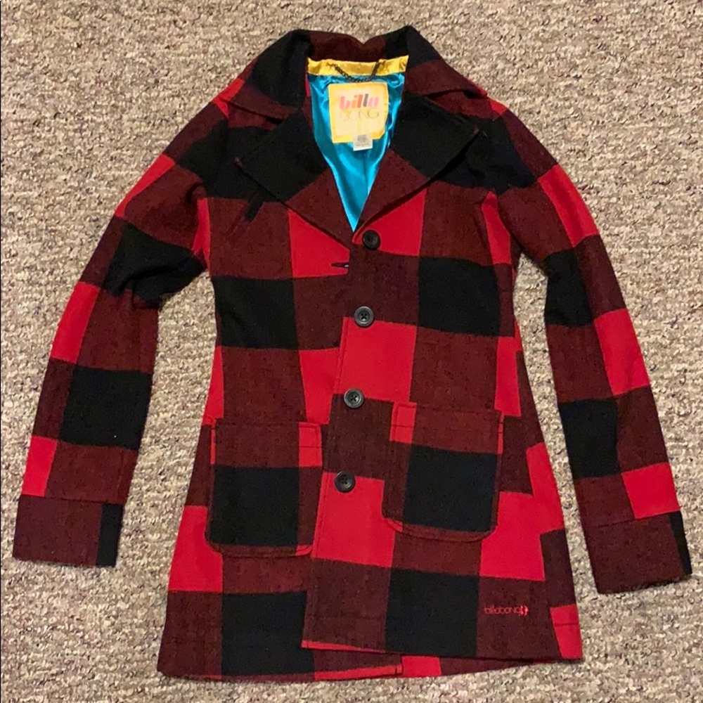 Buffalo plaid peacoat